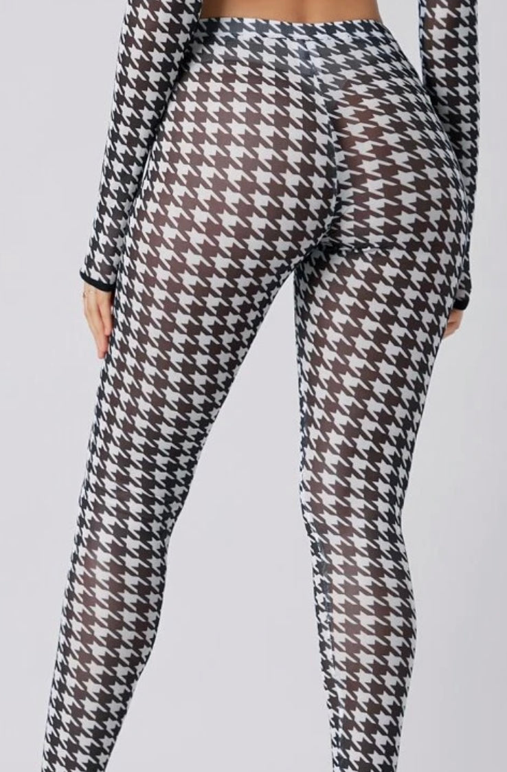 Houndstooth 2-Piece Pants Set
